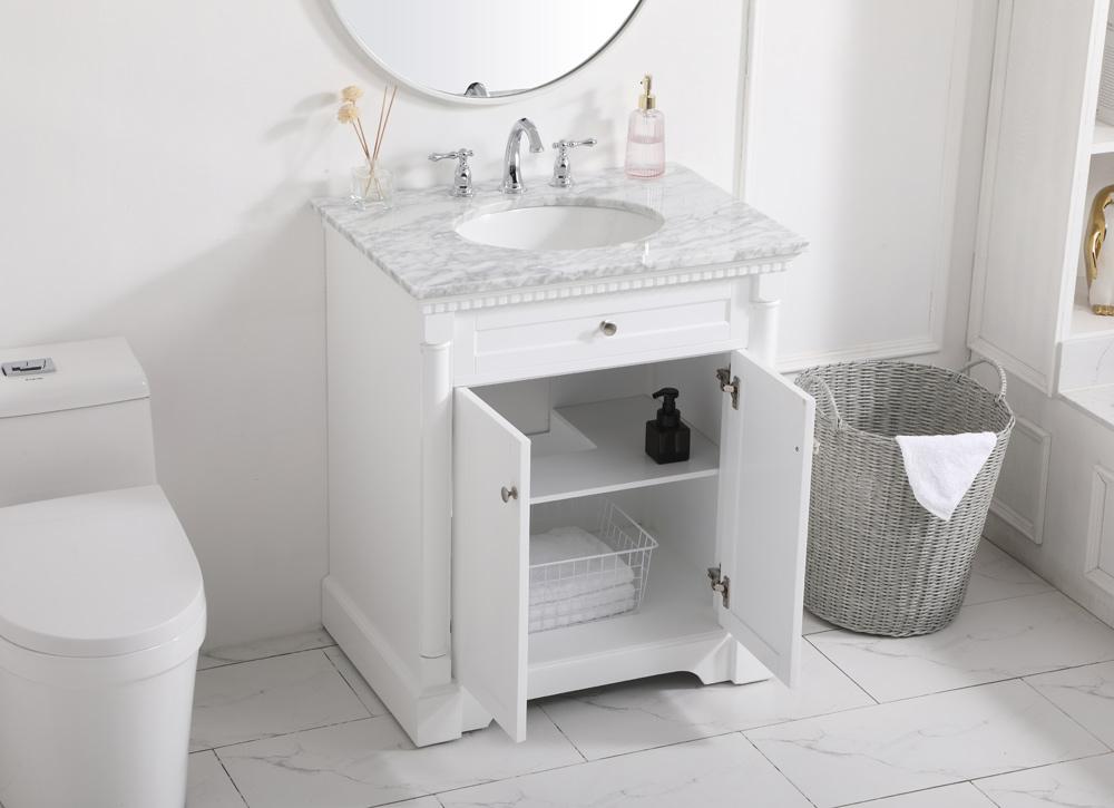 Elegant Furniture & Lighting - Clarence 30 inch Single bathroom vanity in White - VF53030WH veiw 10