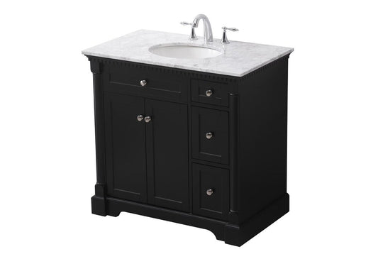 Elegant Furniture & Lighting - Clarence 36 inch Single bathroom vanity set in black - VF53036BK veiw 1
