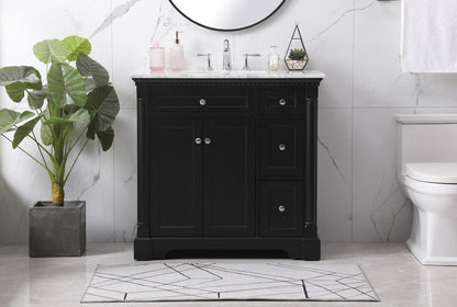 Elegant Furniture & Lighting - Clarence 36 inch Single bathroom vanity set in black - VF53036BK veiw 2
