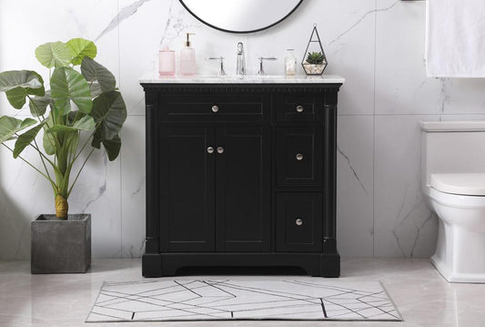 Elegant Furniture & Lighting - Clarence 36 inch Single bathroom vanity set in black - VF53036BK veiw 2