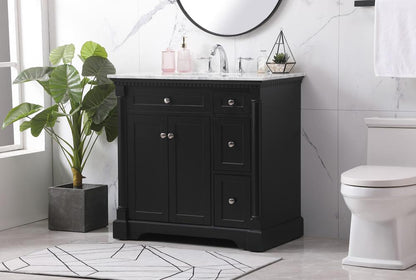 Elegant Furniture & Lighting - Clarence 36 inch Single bathroom vanity set in black - VF53036BK veiw 3