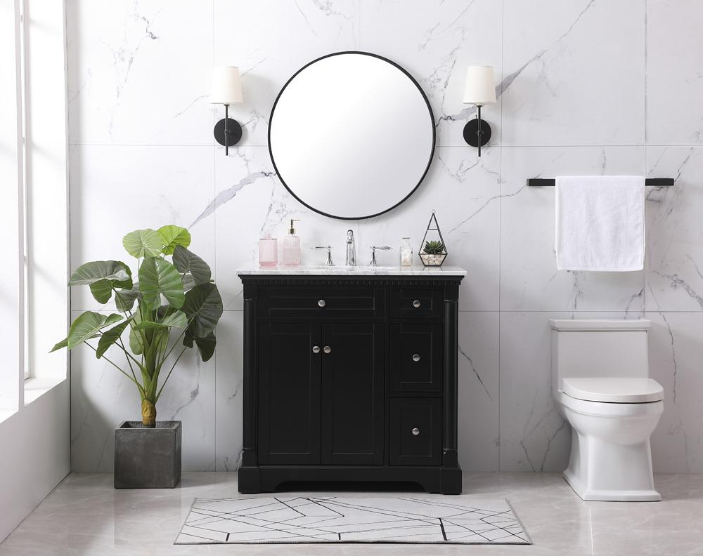 Elegant Furniture & Lighting - Clarence 36 inch Single bathroom vanity set in black - VF53036BK veiw 5