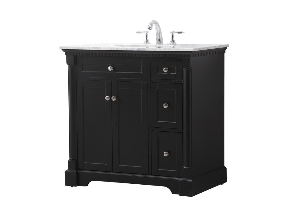 Elegant Furniture & Lighting - Clarence 36 inch Single bathroom vanity set in black - VF53036BK veiw 8