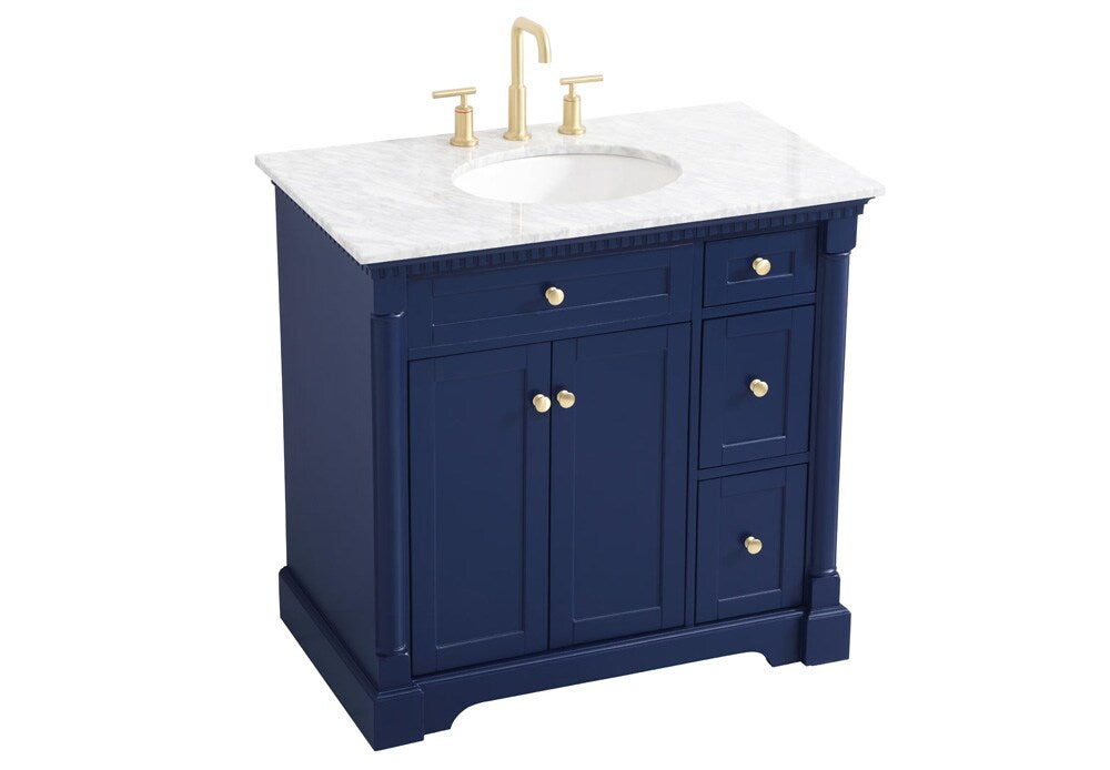 Elegant Furniture & Lighting - Clarence 36 inch Single bathroom vanity in Blue - VF53036BL veiw 1