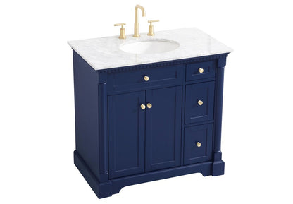 Elegant Furniture & Lighting - Clarence 36 inch Single bathroom vanity in Blue - VF53036BL veiw 1
