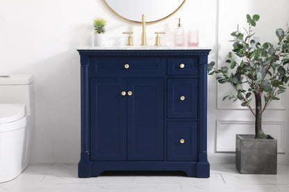 Elegant Furniture & Lighting - Clarence 36 inch Single bathroom vanity in Blue - VF53036BL veiw 2
