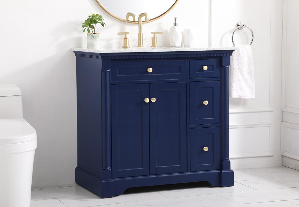 Elegant Furniture & Lighting - Clarence 36 inch Single bathroom vanity in Blue - VF53036BL veiw 9