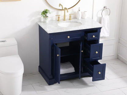 Elegant Furniture & Lighting - Clarence 36 inch Single bathroom vanity in Blue - VF53036BL veiw 10