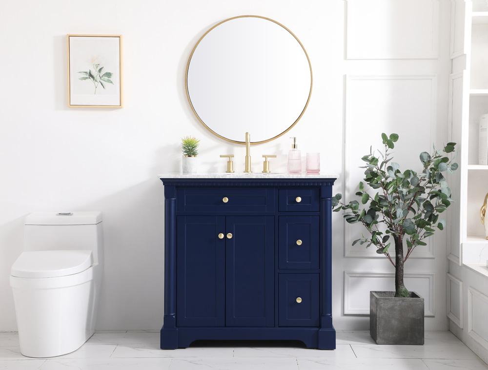 Elegant Furniture & Lighting - Clarence 36 inch Single bathroom vanity in Blue - VF53036BL veiw 11