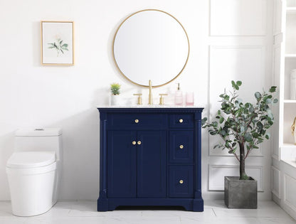Elegant Furniture & Lighting - Clarence 36 inch Single bathroom vanity in Blue - VF53036BL veiw 11