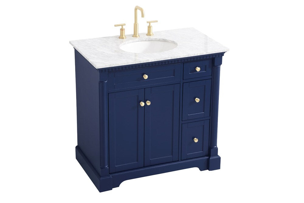 Elegant Furniture & Lighting - Clarence 36 inch Single bathroom vanity in Blue - VF53036BL veiw 15