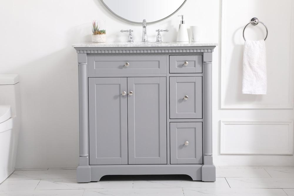 Elegant Furniture & Lighting - Clarence 36 inch Single bathroom vanity in Grey - VF53036GR veiw 2