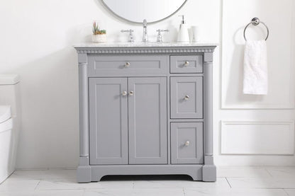 Elegant Furniture & Lighting - Clarence 36 inch Single bathroom vanity in Grey - VF53036GR veiw 2