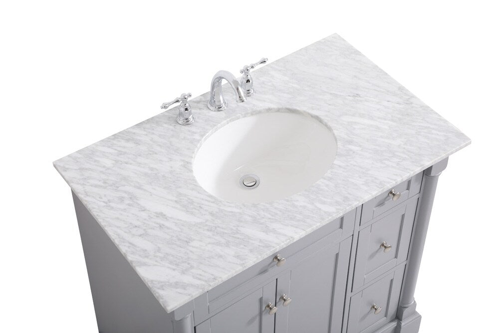 Elegant Furniture & Lighting - Clarence 36 inch Single bathroom vanity in Grey - VF53036GR veiw 3