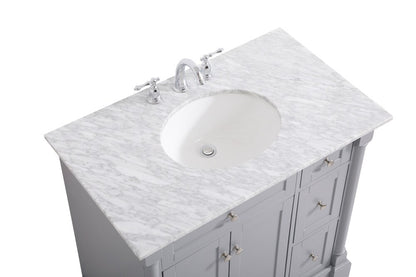 Elegant Furniture & Lighting - Clarence 36 inch Single bathroom vanity in Grey - VF53036GR veiw 3