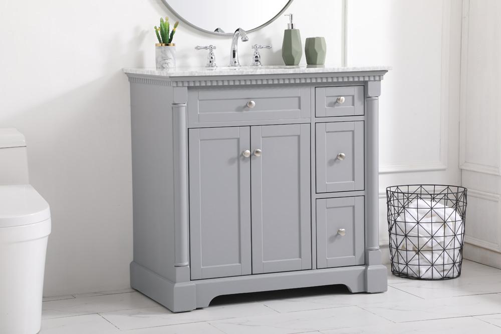 Elegant Furniture & Lighting - Clarence 36 inch Single bathroom vanity in Grey - VF53036GR veiw 9