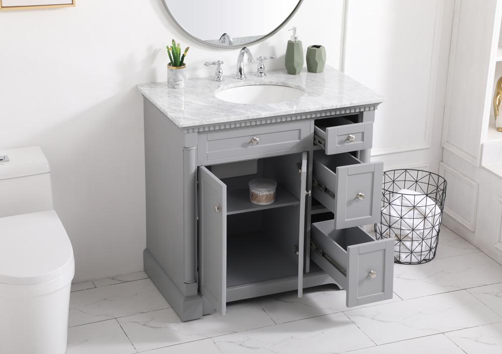 Elegant Furniture & Lighting - Clarence 36 inch Single bathroom vanity in Grey - VF53036GR veiw 10