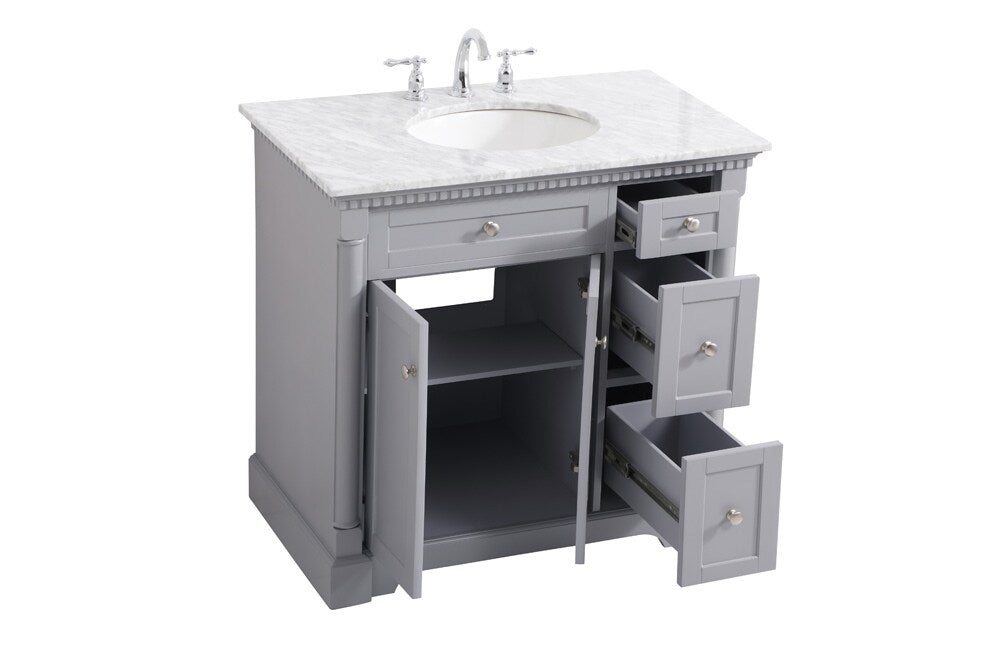 Elegant Furniture & Lighting - Clarence 36 inch Single bathroom vanity in Grey - VF53036GR veiw 16