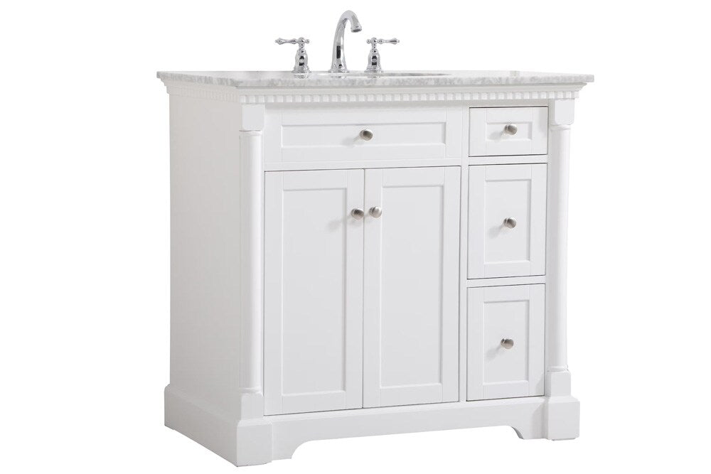 Elegant Furniture & Lighting - Clarence 36 inch Single bathroom vanity in White - VF53036WH veiw 1