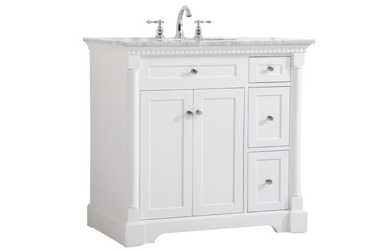 Elegant Furniture & Lighting - Clarence 36 inch Single bathroom vanity in White - VF53036WH veiw 1