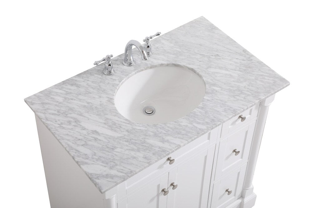 Elegant Furniture & Lighting - Clarence 36 inch Single bathroom vanity in White - VF53036WH veiw 3