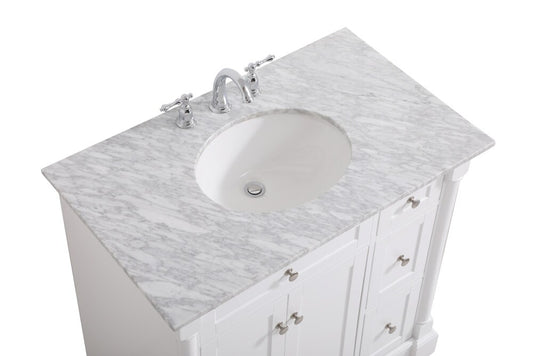 Elegant Furniture & Lighting - Clarence 36 inch Single bathroom vanity in White - VF53036WH veiw 3