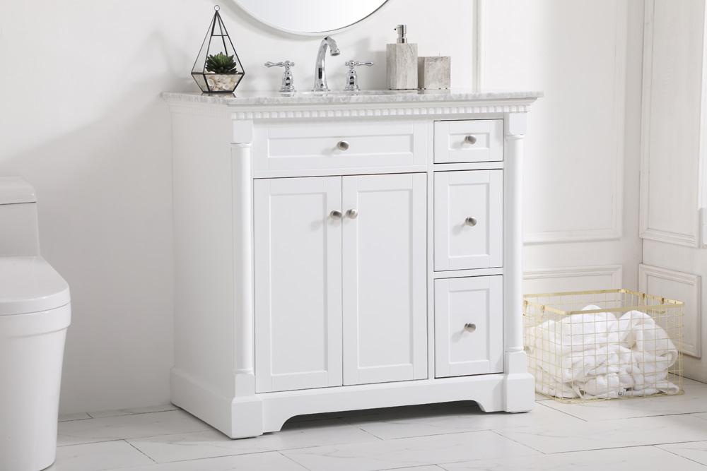 Elegant Furniture & Lighting - Clarence 36 inch Single bathroom vanity in White - VF53036WH veiw 9