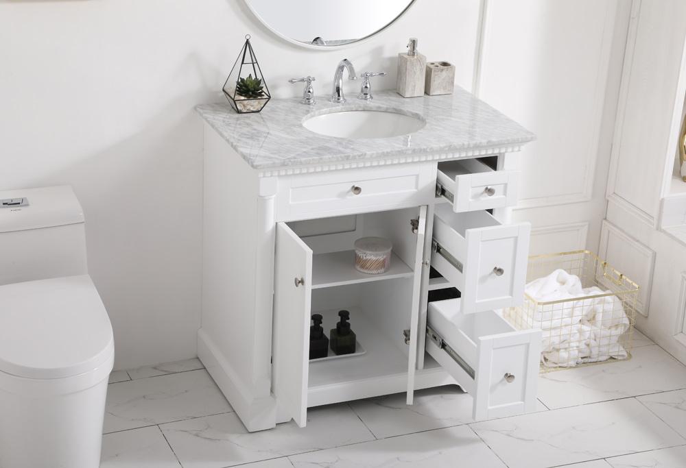 Elegant Furniture & Lighting - Clarence 36 inch Single bathroom vanity in White - VF53036WH veiw 10
