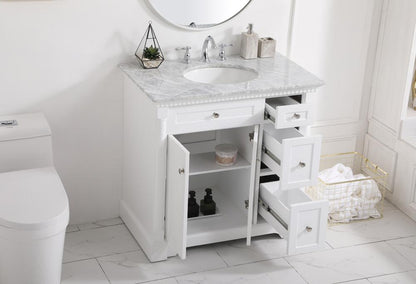 Elegant Furniture & Lighting - Clarence 36 inch Single bathroom vanity in White - VF53036WH veiw 10