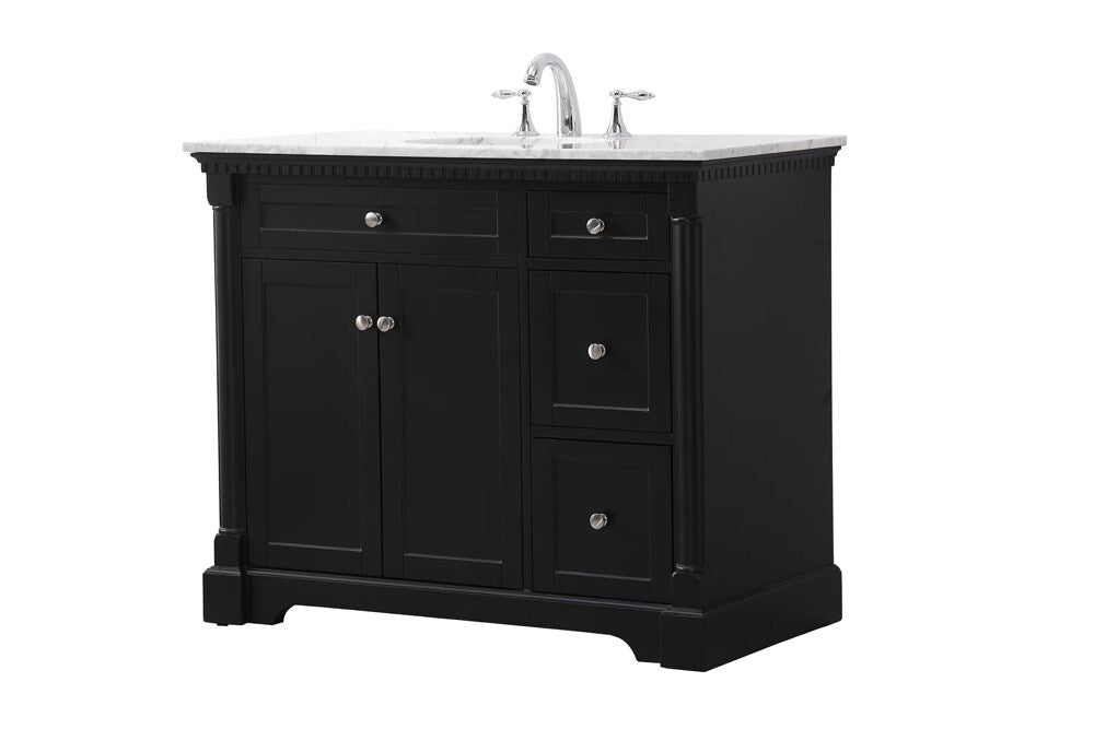 Elegant Furniture & Lighting - Clarence 42 inch Single bathroom vanity set in black - VF53042BK veiw 1