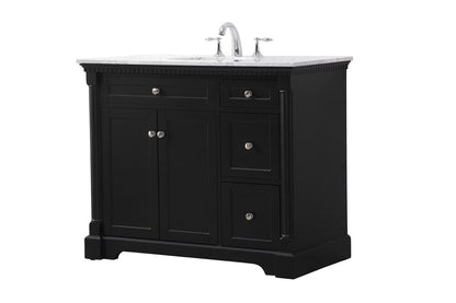 Elegant Furniture & Lighting - Clarence 42 inch Single bathroom vanity set in black - VF53042BK veiw 1
