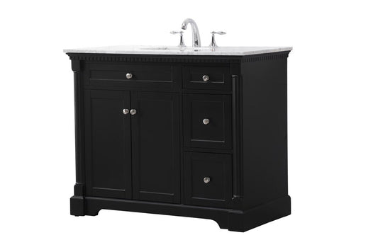 Elegant Furniture & Lighting - Clarence 42 inch Single bathroom vanity set in black - VF53042BK veiw 1