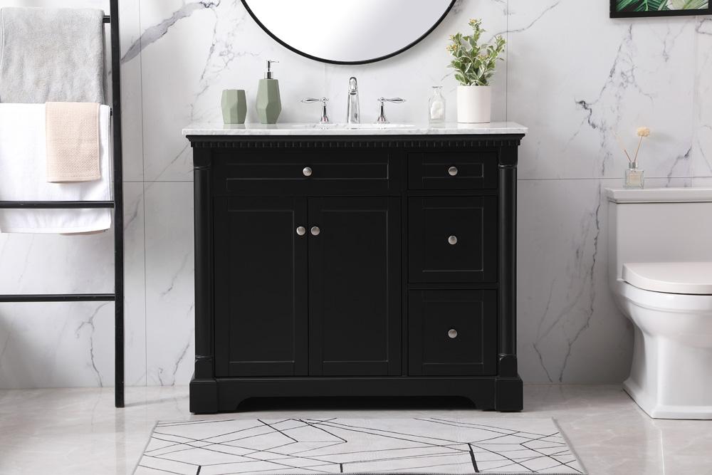 Elegant Furniture & Lighting - Clarence 42 inch Single bathroom vanity set in black - VF53042BK veiw 2