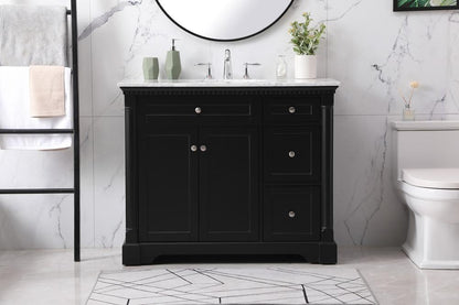 Elegant Furniture & Lighting - Clarence 42 inch Single bathroom vanity set in black - VF53042BK veiw 2