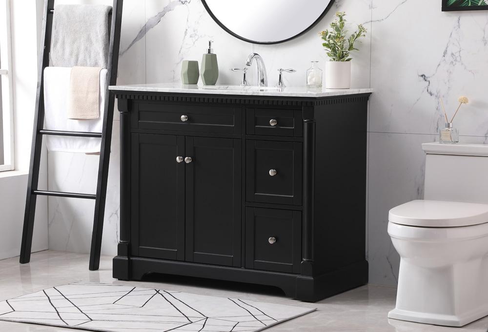 Elegant Furniture & Lighting - Clarence 42 inch Single bathroom vanity set in black - VF53042BK veiw 3