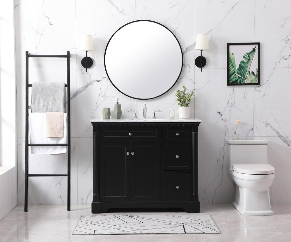 Elegant Furniture & Lighting - Clarence 42 inch Single bathroom vanity set in black - VF53042BK veiw 5