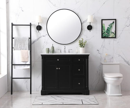 Elegant Furniture & Lighting - Clarence 42 inch Single bathroom vanity set in black - VF53042BK veiw 5