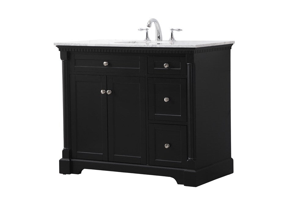 Elegant Furniture & Lighting - Clarence 42 inch Single bathroom vanity set in black - VF53042BK veiw 8