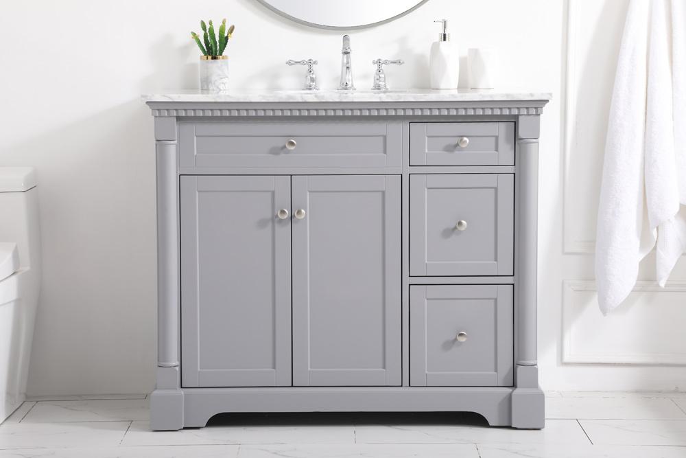 Elegant Furniture & Lighting - Clarence 42 inch Single bathroom vanity in Grey - VF53042GR veiw 2