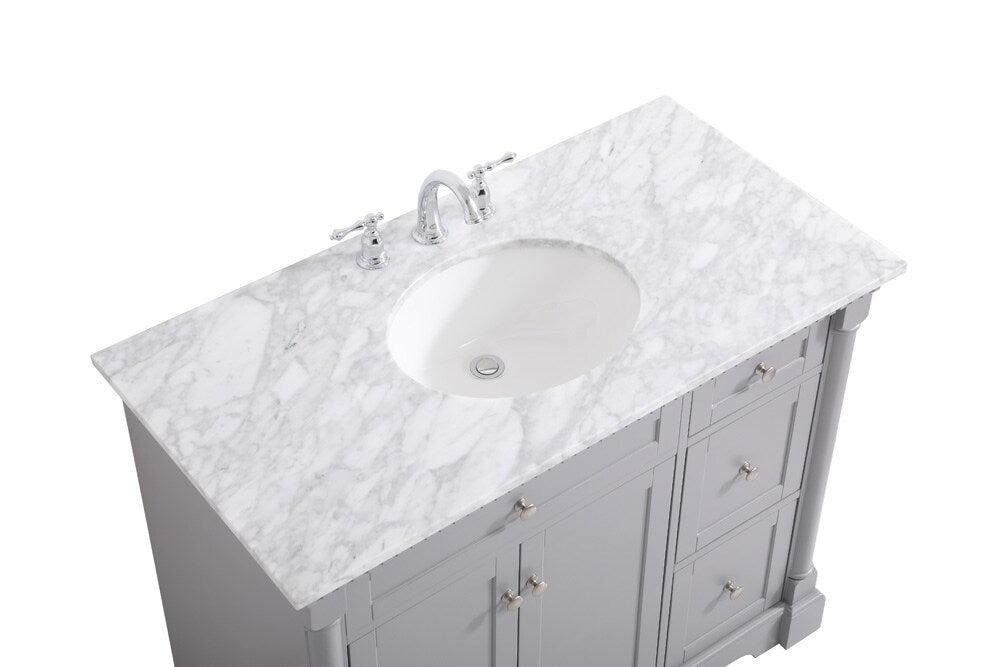 Elegant Furniture & Lighting - Clarence 42 inch Single bathroom vanity in Grey - VF53042GR veiw 3