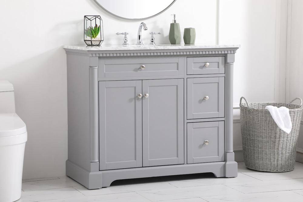 Elegant Furniture & Lighting - Clarence 42 inch Single bathroom vanity in Grey - VF53042GR veiw 9