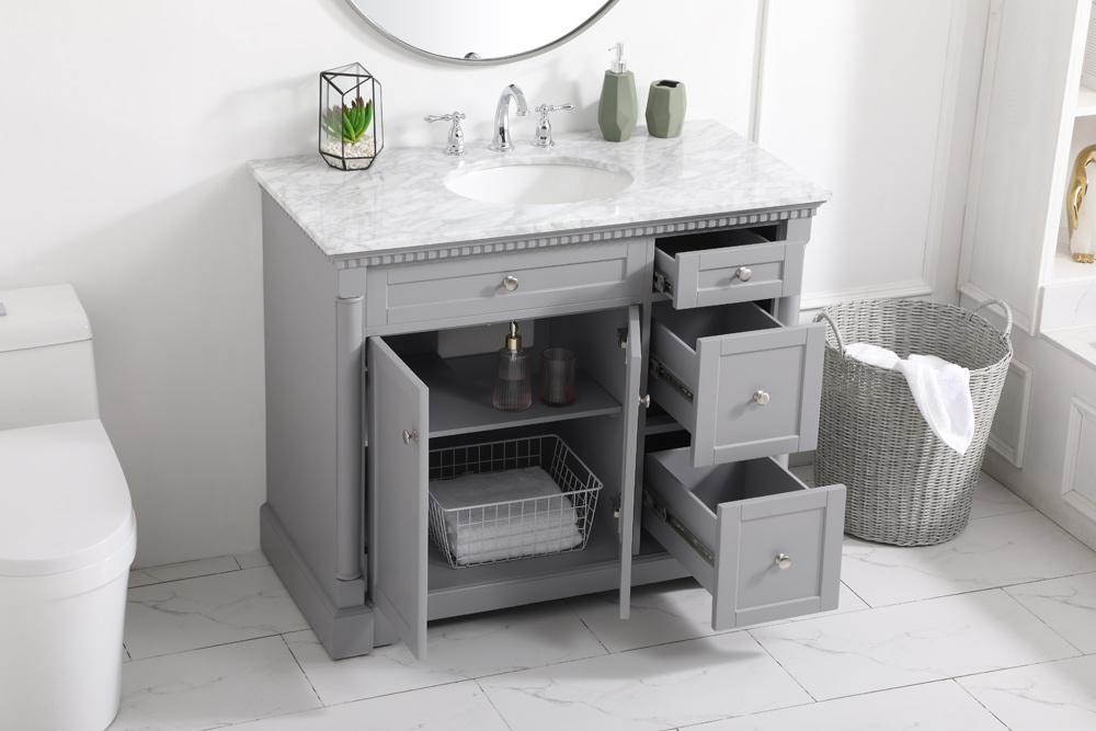 Elegant Furniture & Lighting - Clarence 42 inch Single bathroom vanity in Grey - VF53042GR veiw 10