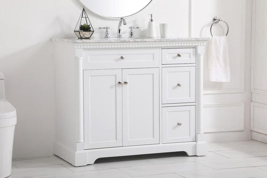 Elegant Furniture & Lighting - Clarence 42 inch Single bathroom vanity in White - VF53042WH veiw 1