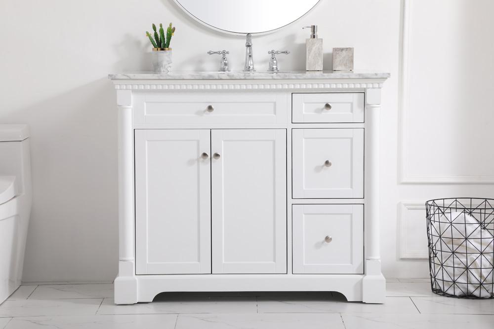Elegant Furniture & Lighting - Clarence 42 inch Single bathroom vanity in White - VF53042WH veiw 2