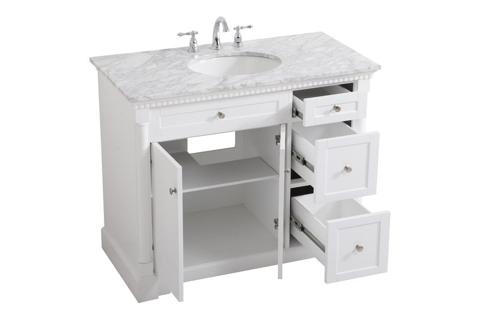 Elegant Furniture & Lighting - Clarence 42 inch Single bathroom vanity in White - VF53042WH veiw 16