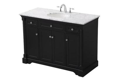Elegant Furniture & Lighting - Clarence 48 inch Single bathroom vanity set in black - VF53048BK veiw 1