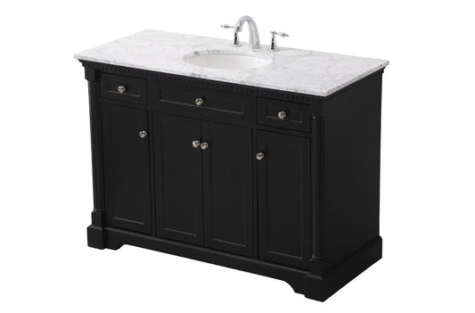 Elegant Furniture & Lighting - Clarence 48 inch Single bathroom vanity set in black - VF53048BK veiw 1