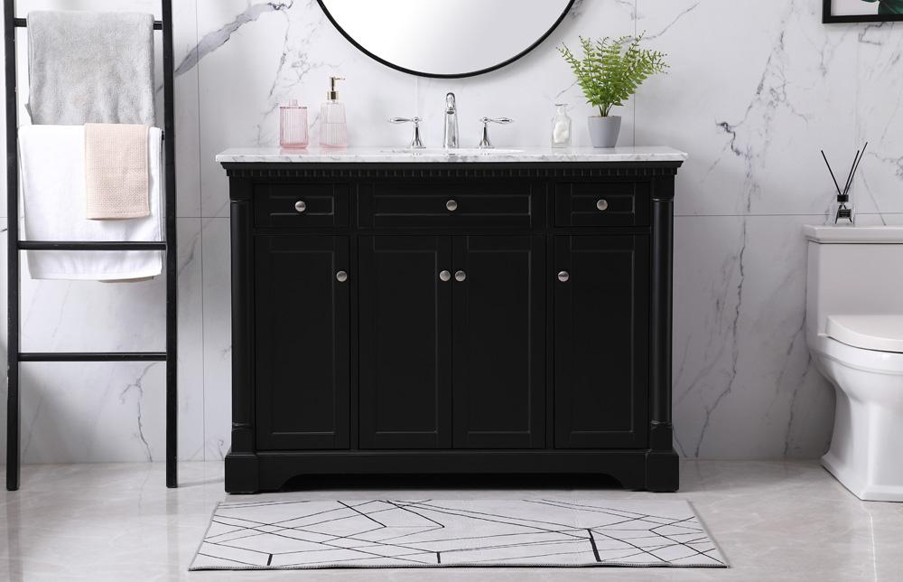 Elegant Furniture & Lighting - Clarence 48 inch Single bathroom vanity set in black - VF53048BK veiw 2
