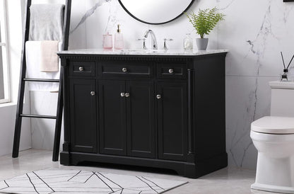 Elegant Furniture & Lighting - Clarence 48 inch Single bathroom vanity set in black - VF53048BK veiw 3