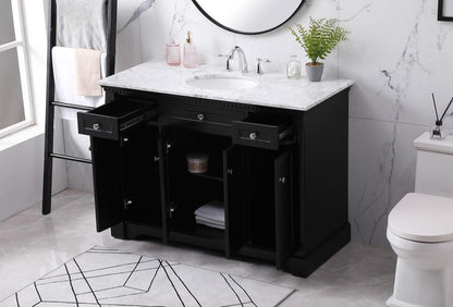 Elegant Furniture & Lighting - Clarence 48 inch Single bathroom vanity set in black - VF53048BK veiw 4